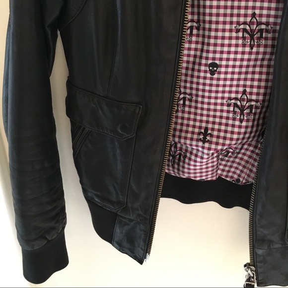 Mackage Lambskin Leather Bomber - Picture 3 of 8